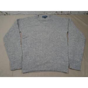Vintage Kenneth Roberts Wool Knit Sweater Mens Small Gray V Neck Business